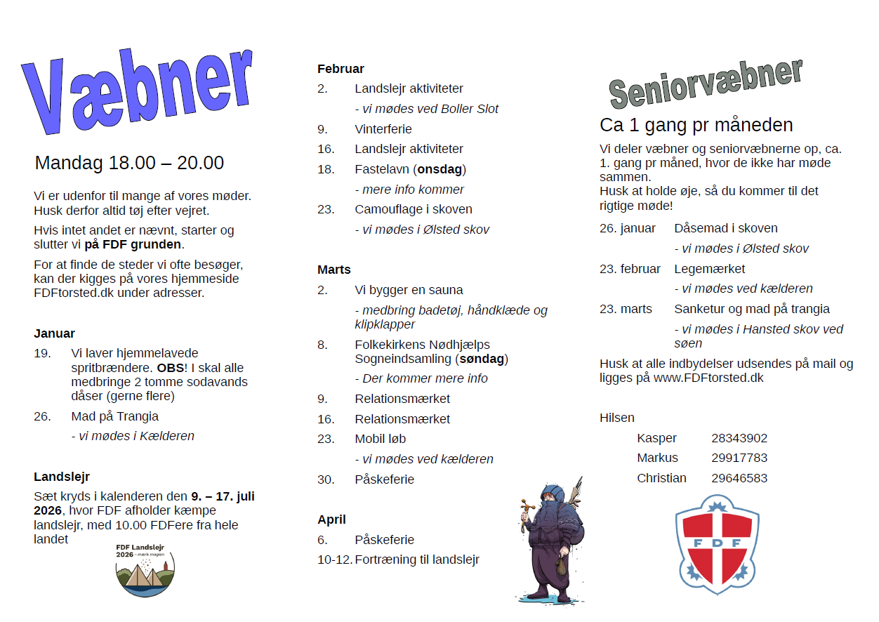 Væbner forår 2026 januar til april